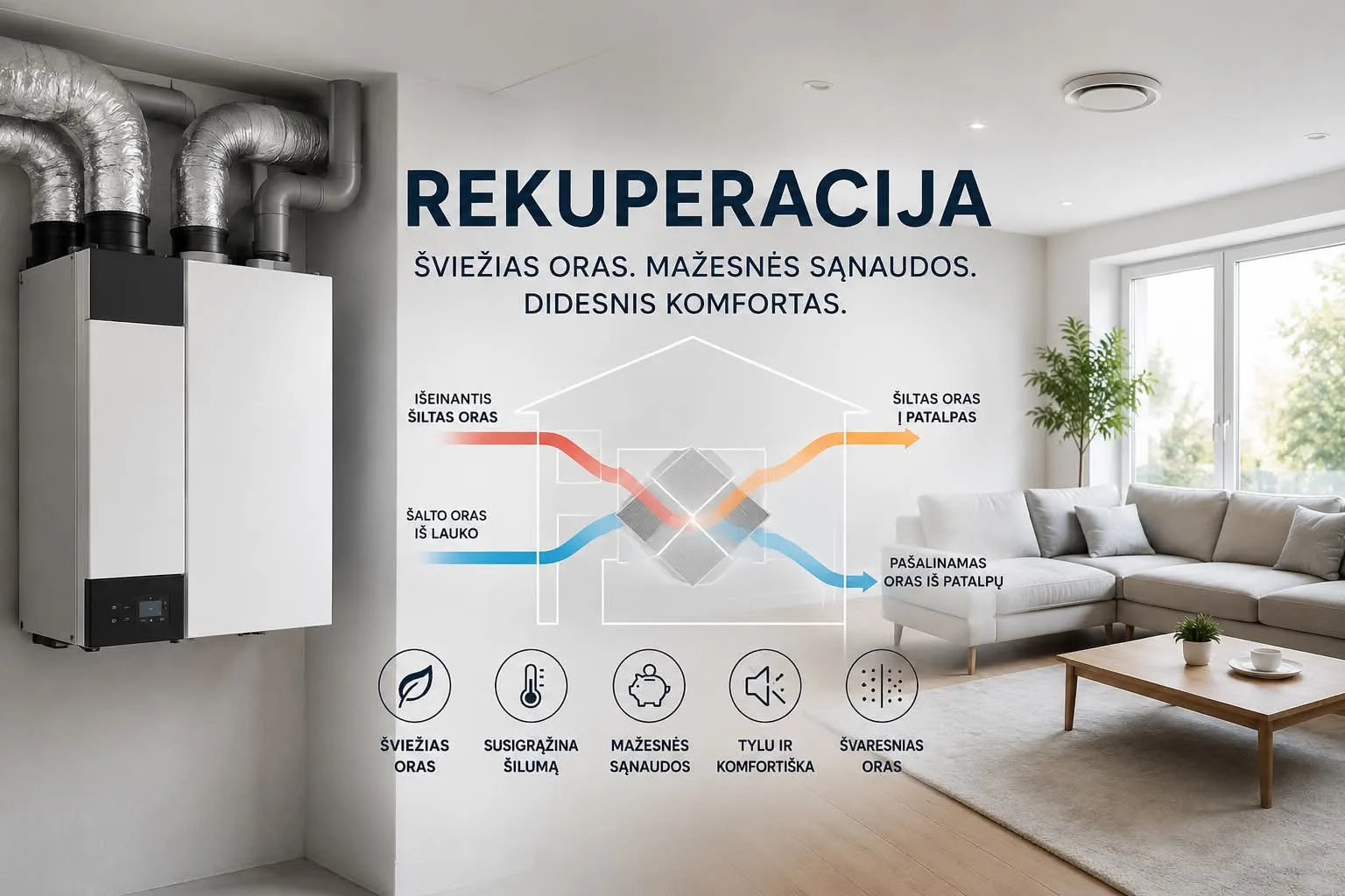 Rekuperacija – kodėl ji tapo būtina šiuolaikiniuose namuose?